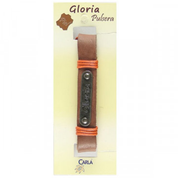 Pulsera cuero nombre mod 01 Gloria