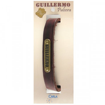 Pulsera cuero nombre mod 01 Guillermo