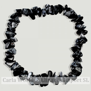 Pulseira Pedras Elástica Obsidiana Nevada