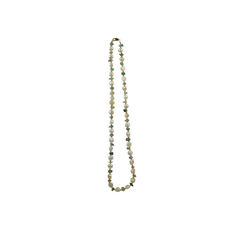 Colar Pérola Pedras, Aventurina Verde, 70Cm Colar Pérola Pedras, Aventurina Verde, 70Cm