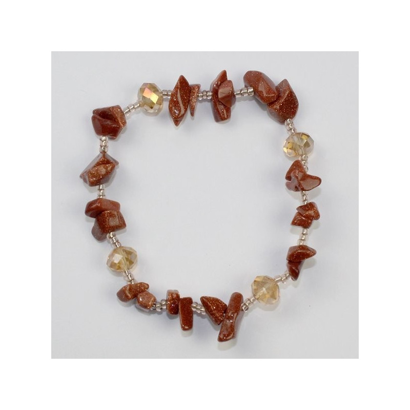 Pulsera Chip cristal Aventurina Oro Pulsera Chip cristal Aventurina Oro