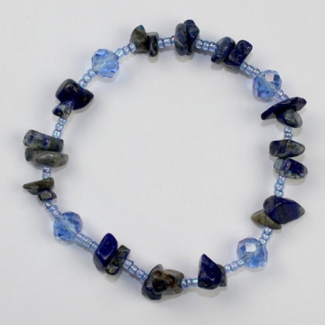 Pulseira Pedras Cristal Sodalita