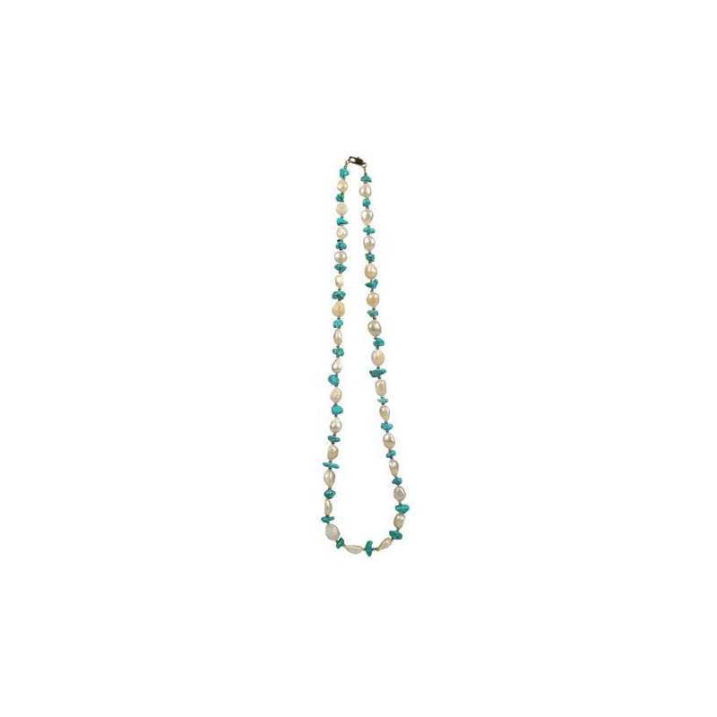 Collar perla chip, turquesa, 70Cm Collar perla chip, turquesa, 70Cm