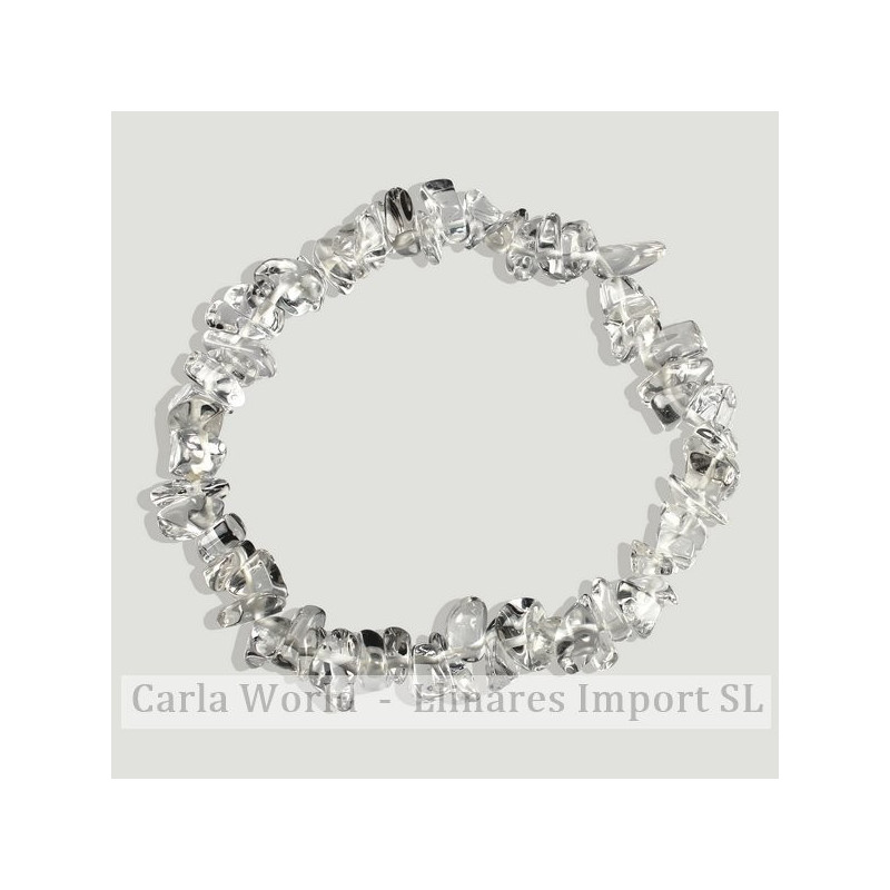 Pulsera chip elástica Cristal roca Pulsera chip elástica Cristal roca