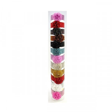 Pulsera elastica flor bolitas. Colores surtidos