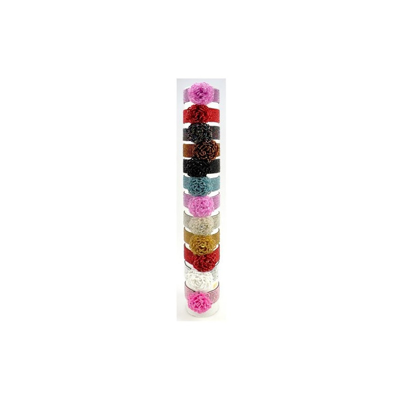 Pulsera elastica flor bolitas. Colores surtidos Pulsera elastica flor bolitas. Colores surtidos
