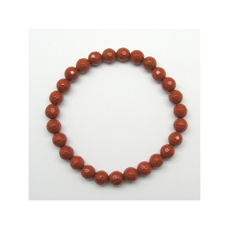 Pulsera elastica bola facetada Jaspe Rojo 6mm Pulsera elastica bola facetada Jaspe Rojo 6mm