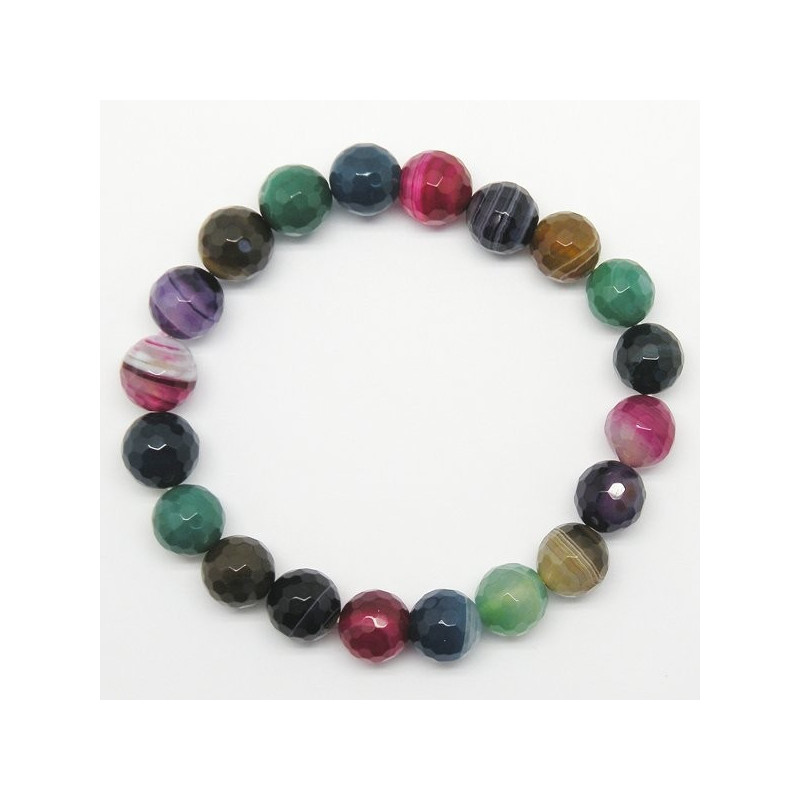 Pulseira Elástica Bola Facetada Várias Cores 10mm Pulseira Elástica Bola Facetada Várias Cores 10mm