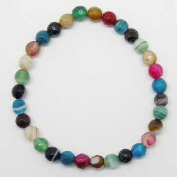 Pulsera elastica bola facetada multicolor 6mm