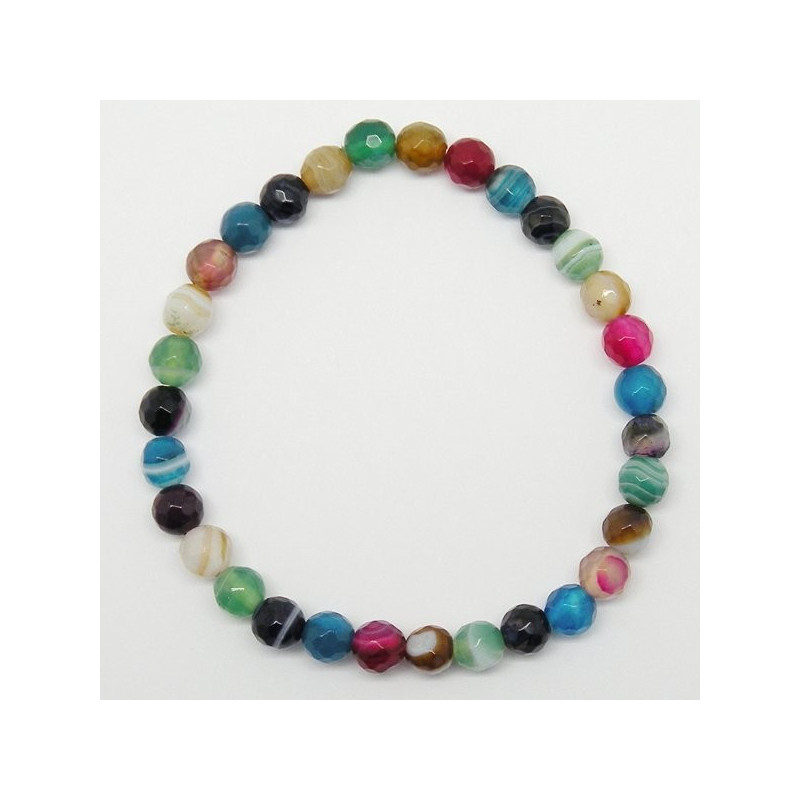 Pulseira Elástica Bola Facetada Várias Cores 6mm Pulseira Elástica Bola Facetada Várias Cores 6mm