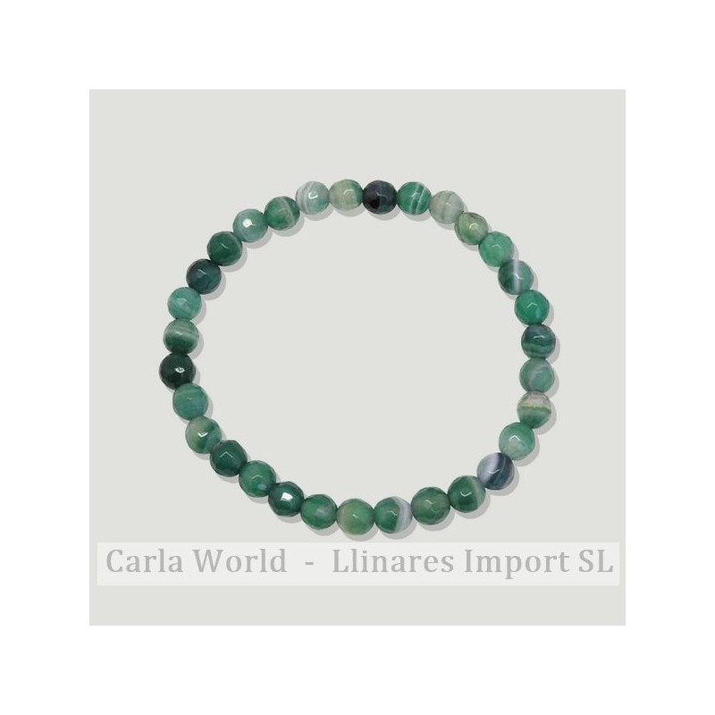 Pulsera elastica de bola facetada Agata bandeada v Pulsera elastica de bola facetada Agata bandeada v