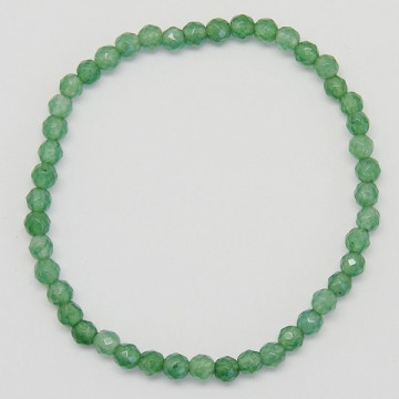 Pulsera elástica bola facetada Aventurina verde 4m