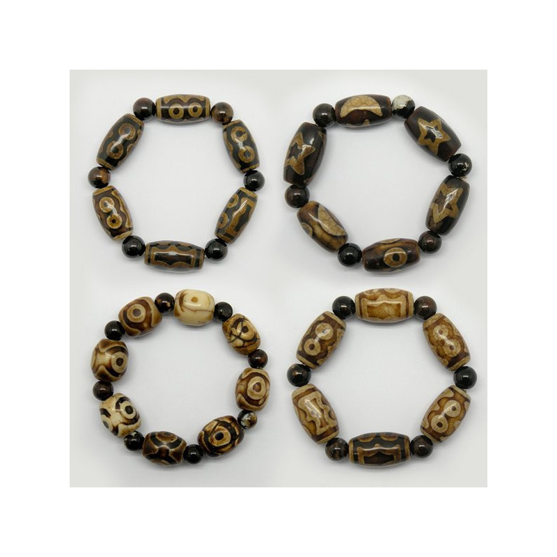 Pulseira Elástica Ágata Tibetana Sortidas Pulseira Elástica Ágata Tibetana Sortidas