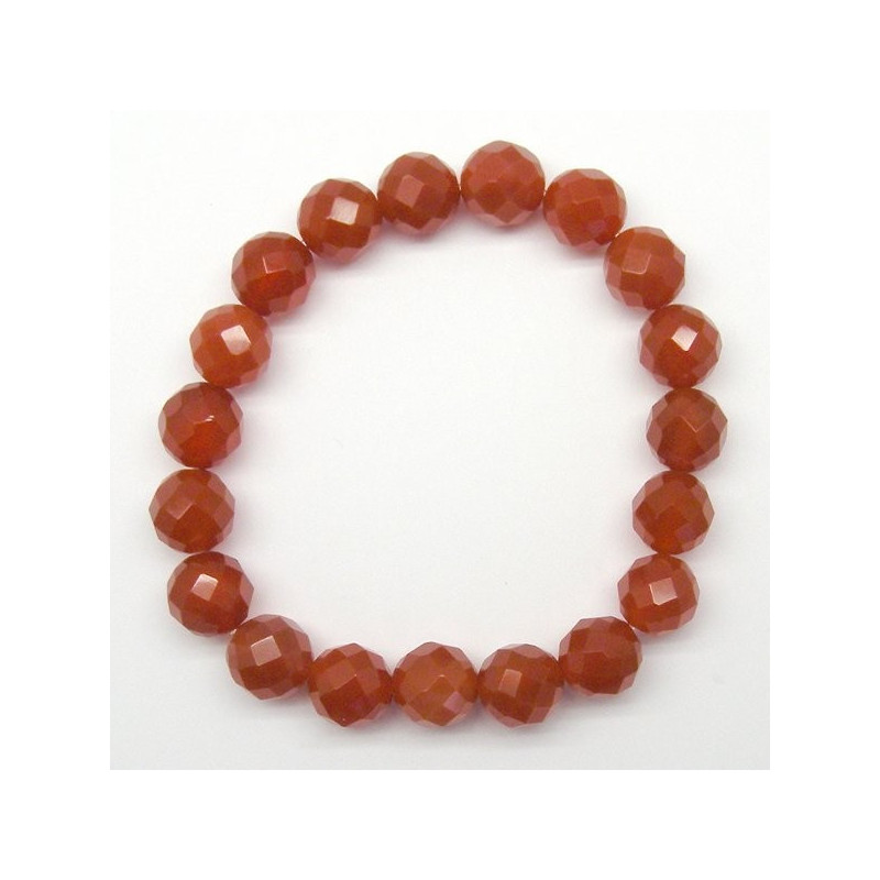 Pulsera elastica bola facetada Agata Cornalina 10m Pulsera elastica bola facetada Agata Cornalina 10m