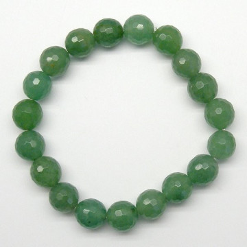 Pulsera elastica bola facetada Aventurina Verde 10