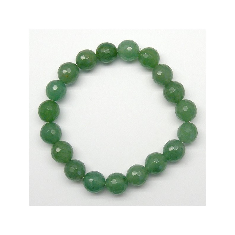 Pulsera elastica bola facetada Aventurina Verde 10 Pulsera elastica bola facetada Aventurina Verde 10