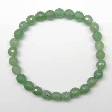 Pulsera elastica bola facetada Aventurina Verde 6m