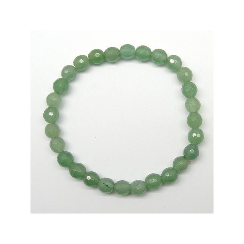 Pulsera elastica bola facetada Aventurina Verde 6m Pulsera elastica bola facetada Aventurina Verde 6m