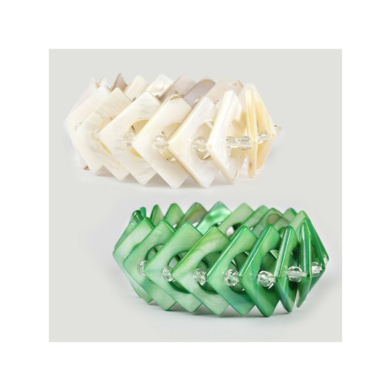 Pulsera Nacar y bola. Modelo Cuadrado. Colores sur Pulsera Nacar y bola. Modelo Cuadrado. Colores sur