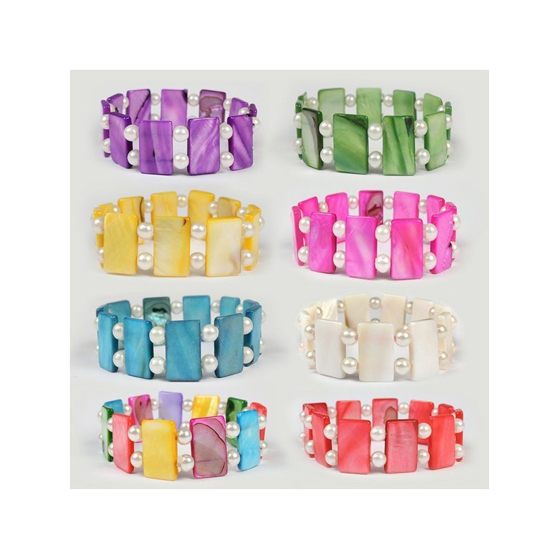Pulsera Nacar y bola. Modelo Rectangulo. Colores s Pulsera Nacar y bola. Modelo Rectangulo. Colores s