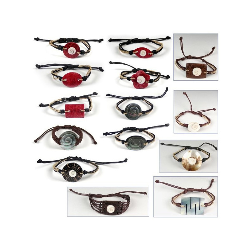 Pulseira Fio com Peça Natural. Modelos Sortidos Pulseira Fio com Peça Natural. Modelos Sortidos