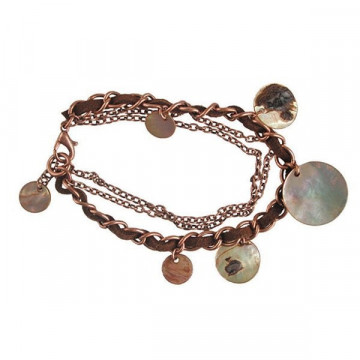 Pulsera Metal y Nacar. Modelo 11. Marron