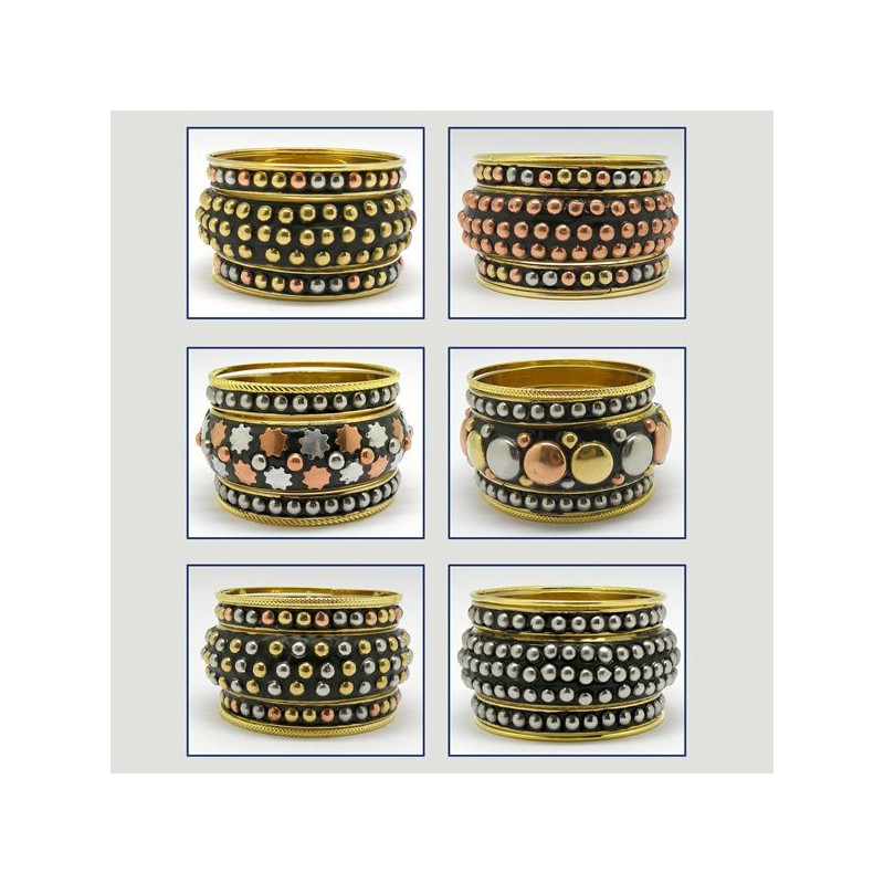 Conjunto de 5 Pulseras etnica metal. Modelo 01. Co Conjunto de 5 Pulseras etnica metal. Modelo 01. Co