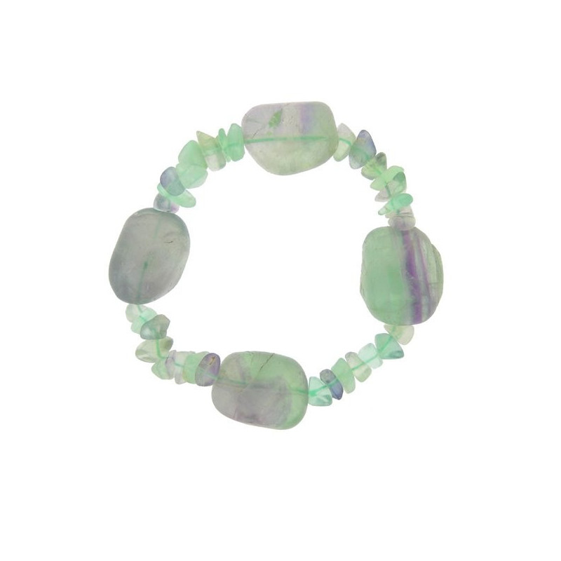 Pulsera rodado y chip Fluorita verde Pulsera rodado y chip Fluorita verde