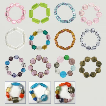 Pulsera vidrio vitrofusion. Modelo 07 colores surt