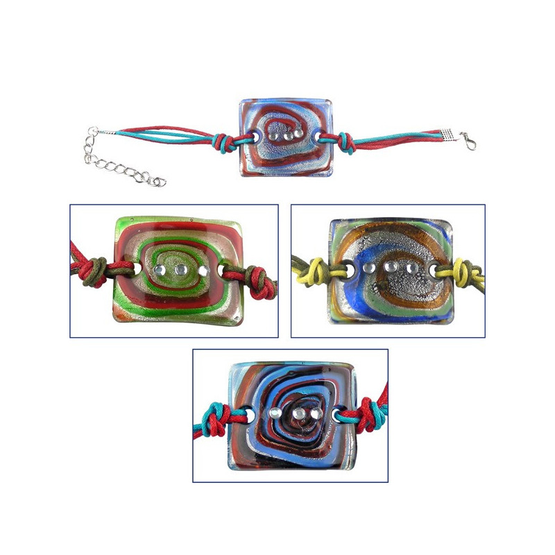 Pulsera vidrio vitrofusion rectangulo colores surt Pulsera vidrio vitrofusion rectangulo colores surt