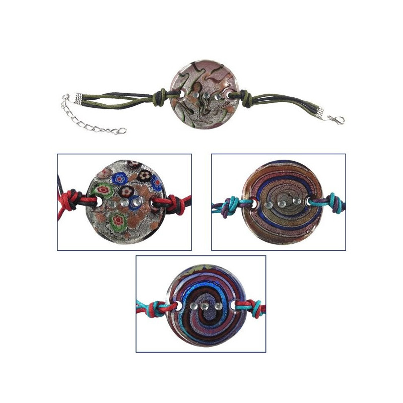 Pulsera vidrio vitrofusion redondo colores surtido Pulsera vidrio vitrofusion redondo colores surtido