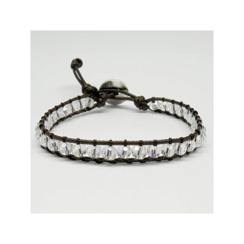 Pulsera cristal facetado con cuerda Cristalino. 1 Pulsera cristal facetado con cuerda Cristalino. 1