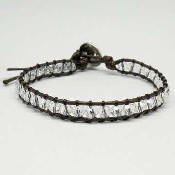 Pulsera cristal facetado con cuerda Tornasol. 1 vu