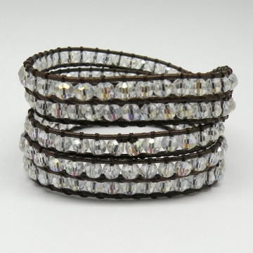 Pulsera cristal facetado con cuerda Tornasol. 5 vu