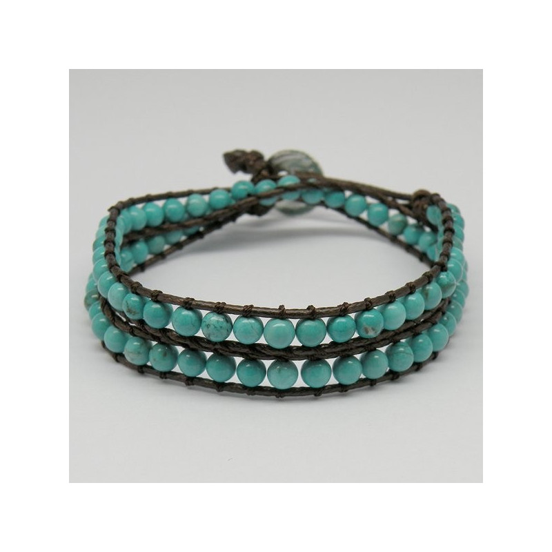 Pulsera Turquesa con cuerda 2 vueltas Pulsera Turquesa con cuerda 2 vueltas