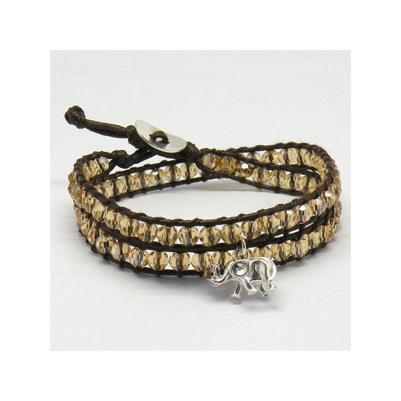 Pulsera cristal tallado con Colgante y cierre de P Pulsera cristal tallado con Colgante y cierre de P