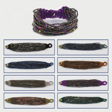 Pulsera Macrame bolitas pequeñas. Colores surtidos