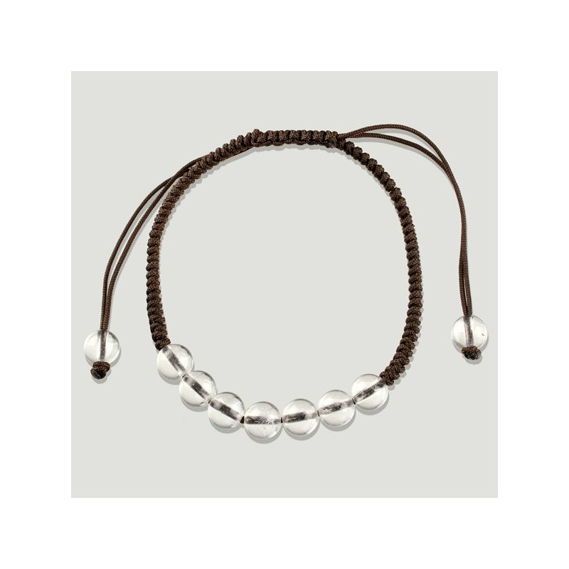 Pulsera hilo 7 bolitas Cristal Roca 6mm Pulsera hilo 7 bolitas Cristal Roca 6mm