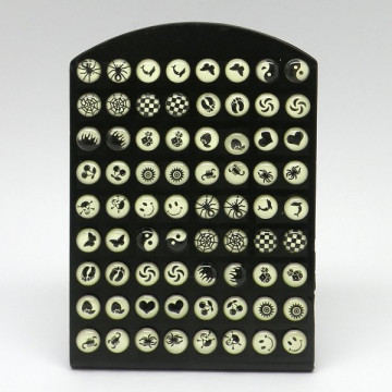 Pack 36 pares. Pendientes Acero y resina. Modelo b