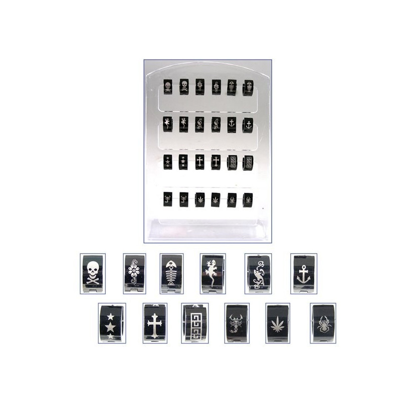 Pack pendientes acero negros. Modelo 02 grande Pack pendientes acero negros. Modelo 02 grande