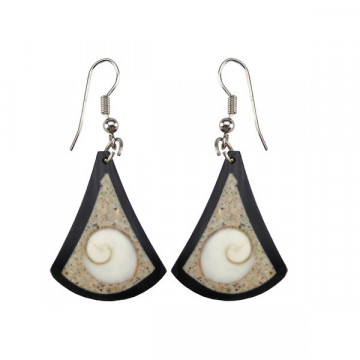 Pendientes arena, concha, mod 19,