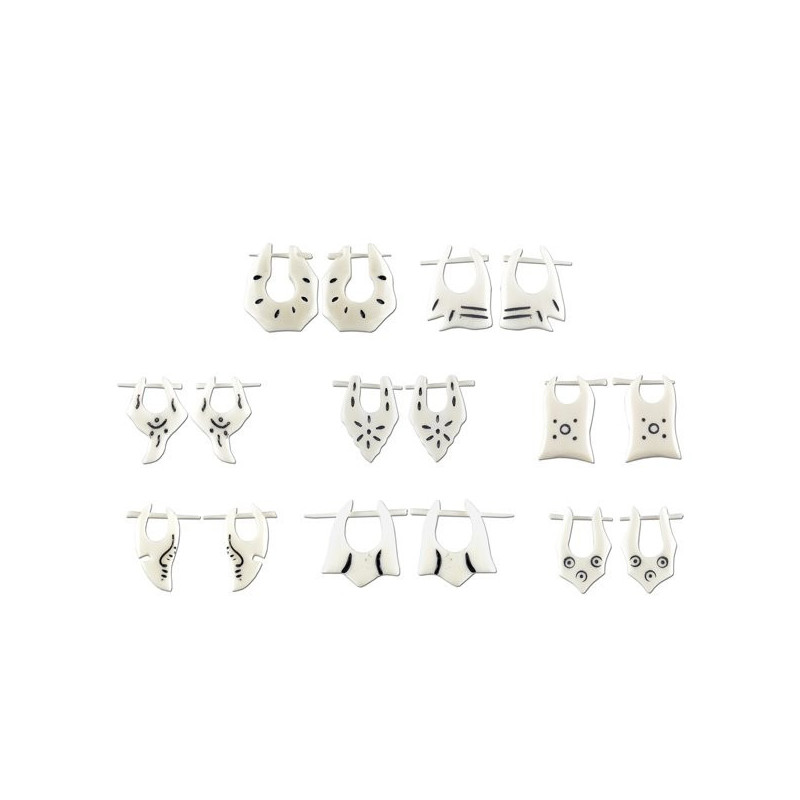 Pendientes hueso, mod pintado, surt. Pendientes hueso, mod pintado, surt.