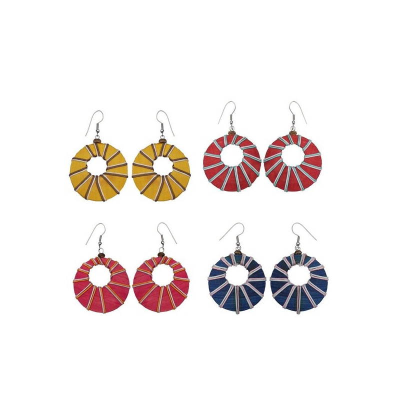 Pendientes madera, mod 03, col surt. Pendientes madera, mod 03, col surt.