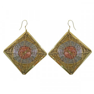 Pendientes metal, rombo,