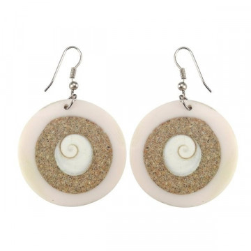 Pendientes arena, concha, mod 13,
