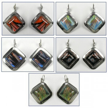 Pendientes murano y metal. Modelo Rombo. Colores s