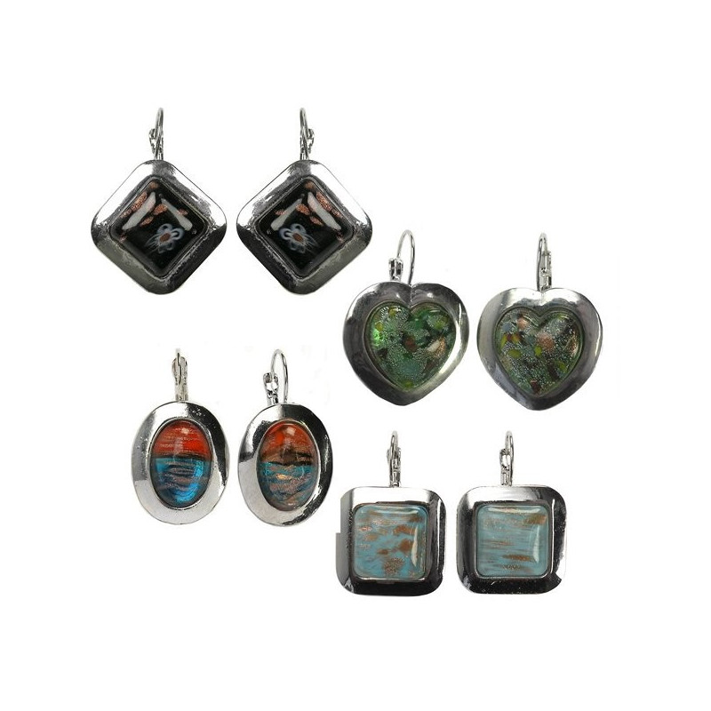 Pendientes murano y metal. Modelo y Colores surtid Pendientes murano y metal. Modelo y Colores surtid