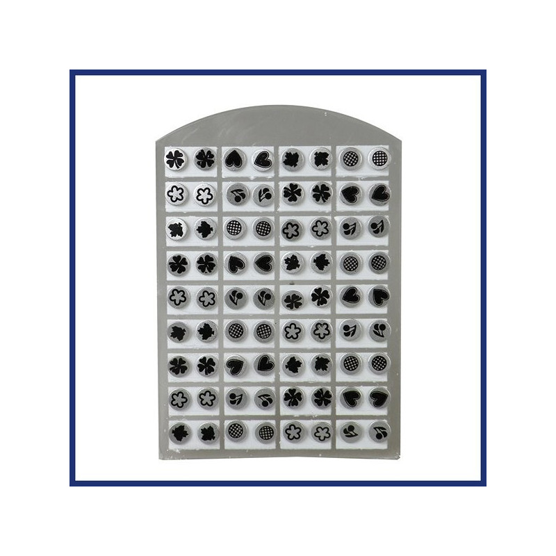 Pack 36 pares. Pendientes Acero. Modelo plateado y Pack 36 pares. Pendientes Acero. Modelo plateado y