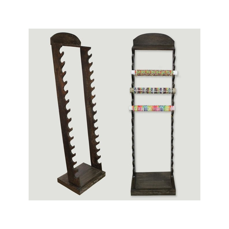 Expositor madera marrón para pulseras. 15 estantes Expositor madera marrón para pulseras. 15 estantes