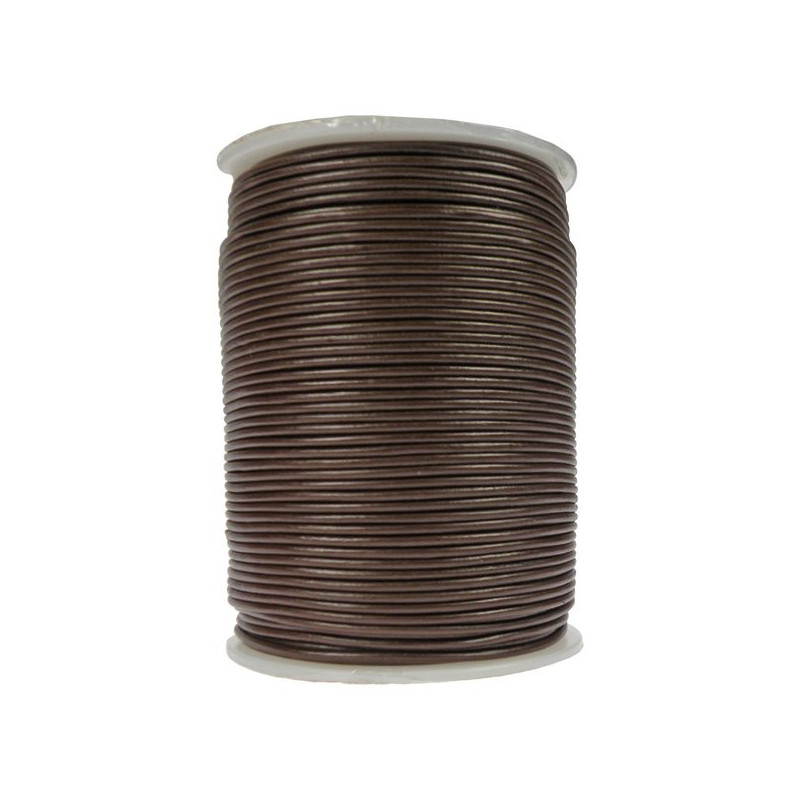 Bobina 100m cordon cuero, Marron, 2mm Bobina 100m cordon cuero, Marron, 2mm